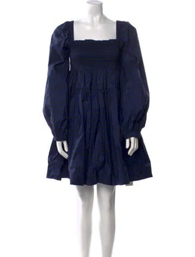 Pre-owned Molly Goddard Square Neckline Mini Dress In Blue