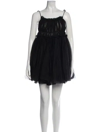 Pre-owned Molly Goddard Square Neckline Mini Dress In Blue