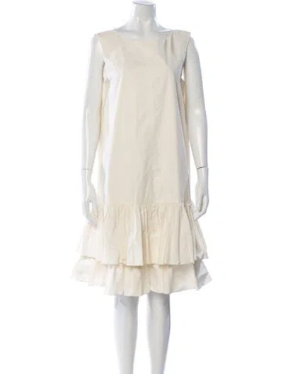 Pre-owned Molly Goddard Square Neckline Mini Dress In Neutral