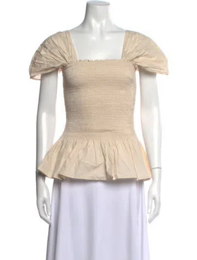 Pre-owned Molly Goddard Square Neckline Short Sleeve Top In Neutrals