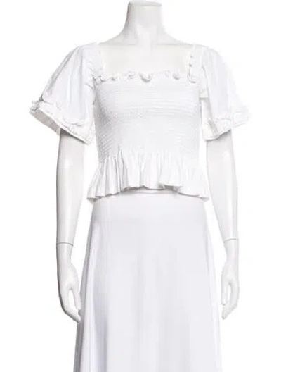 Pre-owned Molly Goddard Square Neckline Short Sleeve Top In Neutrals