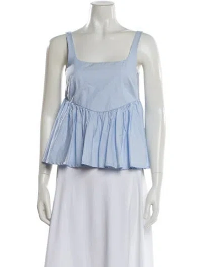 Pre-owned Molly Goddard Square Neckline Sleeveless Top In Blue