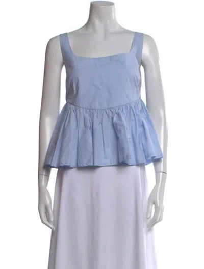 Pre-owned Molly Goddard Square Neckline Sleeveless Top In Blue