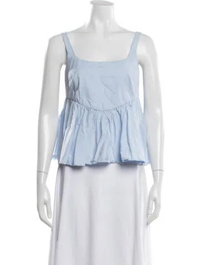 Pre-owned Molly Goddard Square Neckline Sleeveless Top In Blue