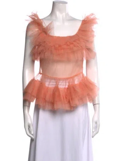 Pre-owned Molly Goddard Square Neckline Sleeveless Top In Pink