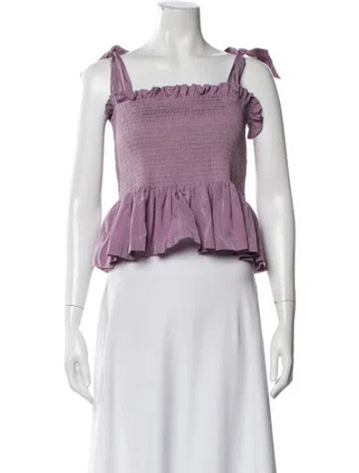 Pre-owned Molly Goddard Square Neckline Sleeveless Top In Purple