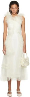 Molly Goddard Ssense Exclusive Off-white Jaya Midi Dress In Ivory