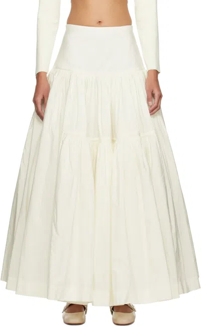 Molly Goddard Ssense Exclusive Off-white Liberty Maxi Skirt In Cream