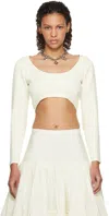 Molly Goddard Ssense Exclusive Off-white Lucia Long Sleeve T-shirt In Cream