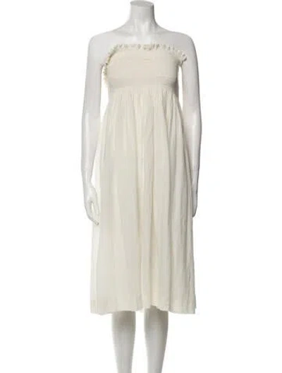 Pre-owned Molly Goddard Strapless Knee-length Dress In Neutral