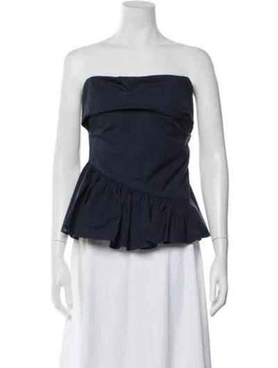 Pre-owned Molly Goddard Strapless Top In Blue
