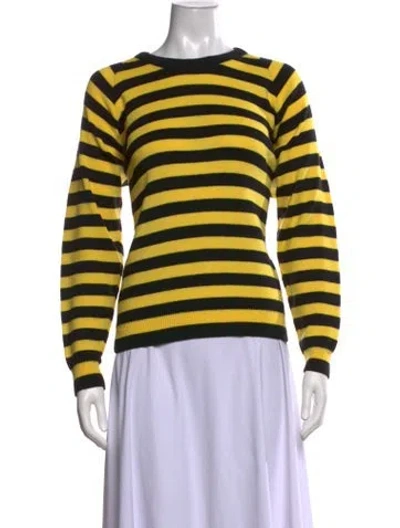 Pre-owned Molly Goddard Striped Crew Neck Sweater In Yellow