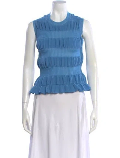 Pre-owned Molly Goddard Striped Crew Neck Top In Blue