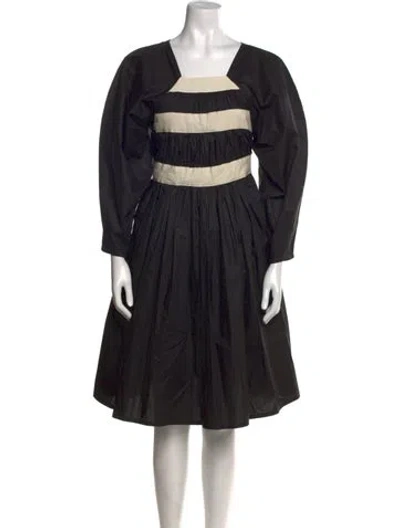 Pre-owned Molly Goddard Striped Knee-length Dress In Black