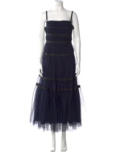 Pre-owned Molly Goddard Striped Long Dress In Blue