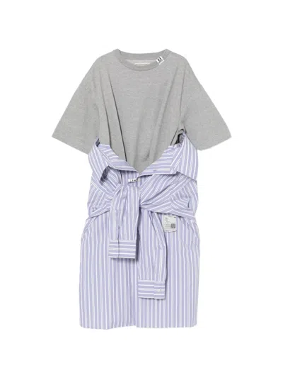 Molly Goddard Striped Midi Dress In Multi