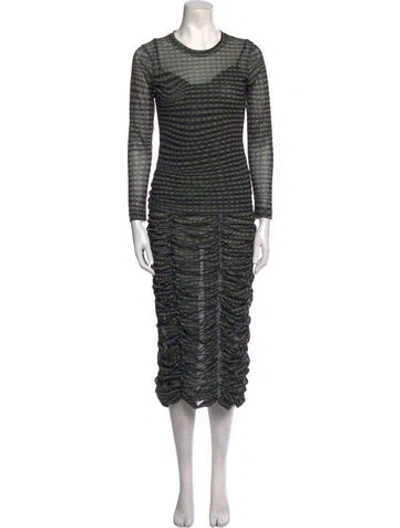 Pre-owned Molly Goddard Striped Midi Length Dress In Green