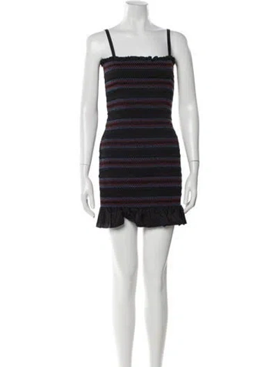 Pre-owned Molly Goddard Striped Mini Dress In Black