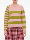 Molly Goddard Striped Raglan-sleeve Sweater In Pink