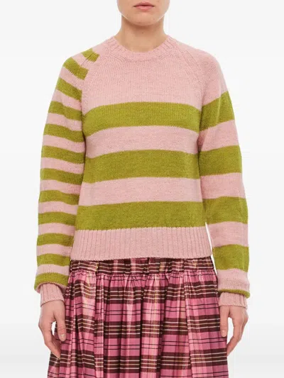 MOLLY GODDARD STRIPED RAGLAN-SLEEVE SWEATER
