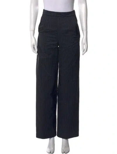 Pre-owned Molly Goddard Striped Wide Leg Pants In Black