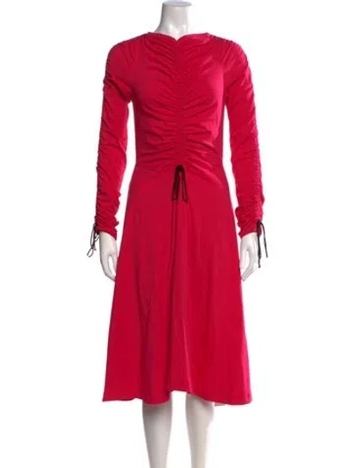 Pre-owned Molly Goddard V-neck Midi Length Dress In Pink