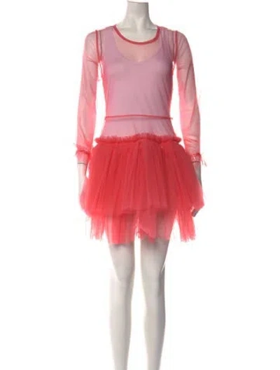 Pre-owned Molly Goddard V-neck Mini Dress In Pink