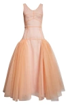 MOLLY GODDARD WILLOW TULLE DROP WAIST GOWN