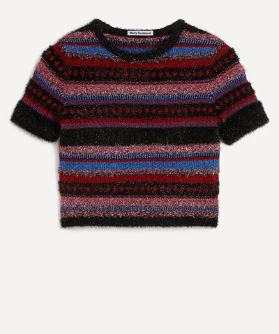 Molly Goddard Women's Joanna Black Tinsel Knit Top