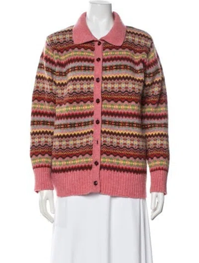 Pre-owned Molly Goddard Wool Patterned Sweater In Pink
