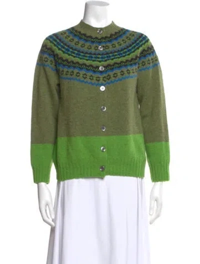 Pre-owned Molly Goddard Wool Striped Sweater In Green