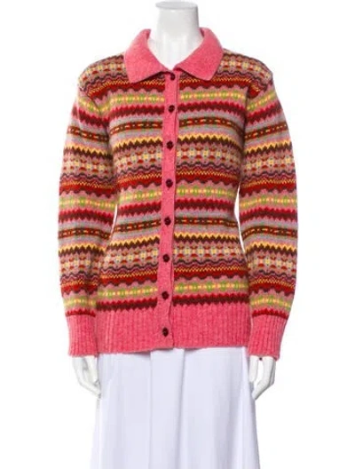 Pre-owned Molly Goddard Wool Striped Sweater In Pink