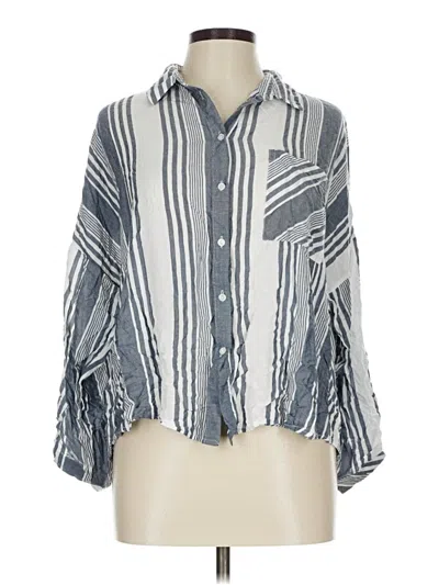 Pre-owned Molly Green 3/4 Sleeve Button Down Shirt In Gray