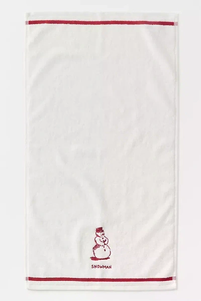 Molly Hatch Cotton Woven Embroidered Snowman Hand Towel
