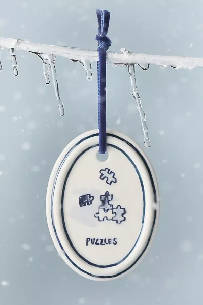 Molly Hatch Hand-painted Hobby Ornament In Blue