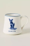 Molly Hatch Stoneware Dog Mug In White