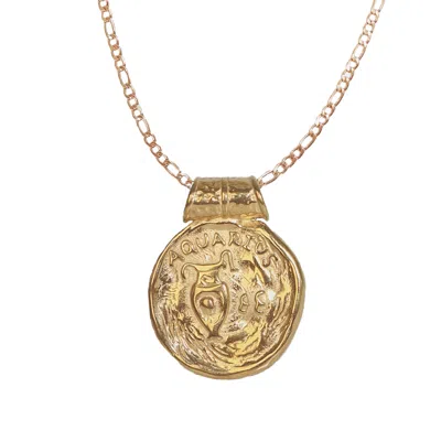 Molly Olivia Women's Gold Aquarius Star Sign Necklace