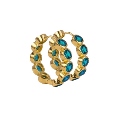 Molly Olivia Women's Gold / Blue Aurora Earrings - Blue Topaz