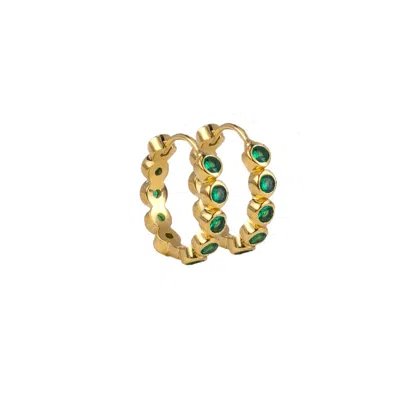 Molly Olivia Women's Gold / Green Eclipse Earrings - Green