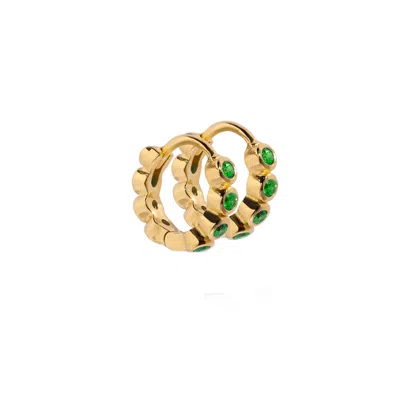 Molly Olivia Women's Gold / Green Halo Hoops - Green