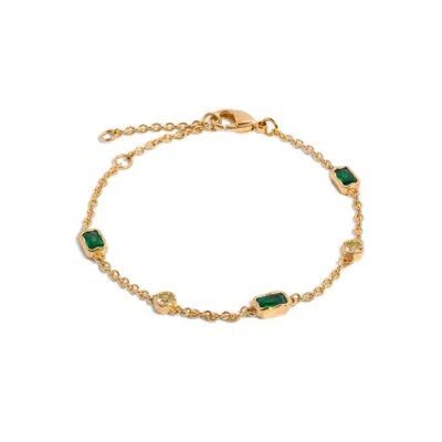 Molly Olivia Women's Gold / Green Stellar Bracelet - Green & Peridot