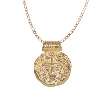 Molly Olivia Women's Gold Libra Star Sign Necklace