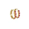 Molly Olivia Women's Gold / Pink / Purple Eclipse Earrings - Magenta