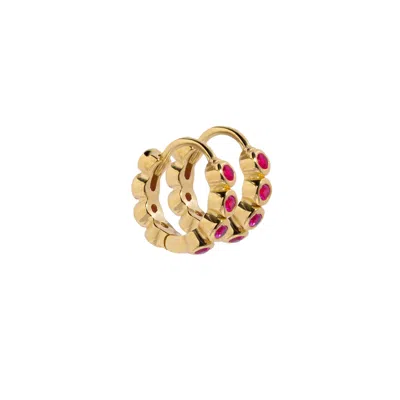 Molly Olivia Women's Gold / Pink / Purple Halo Hoops - Magenta