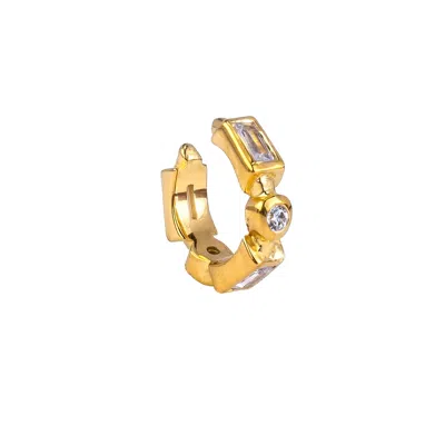 Molly Olivia Women's Gold / White Cascade Cuff - White