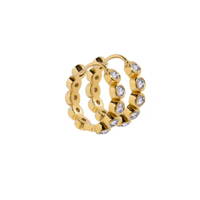 Molly Olivia Women's Gold / White Eclipse Earrings - White