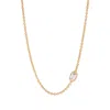 Molly Olivia Women's Gold / White Lopsided Gemstone Necklace - White