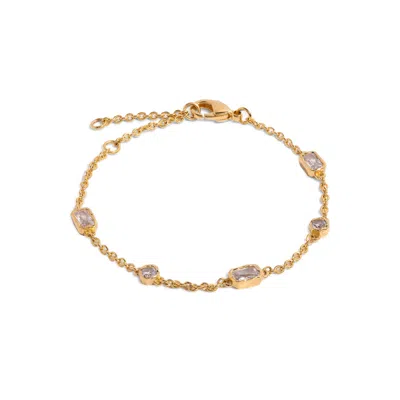 Molly Olivia Women's Gold / White Stellar Bracelet - White
