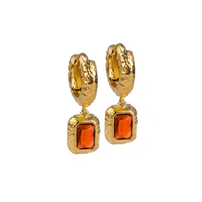 Molly Olivia Women's Gold / Yellow / Orange Luna Earrings - Orange In Multi