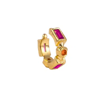 Molly Olivia Women's Pink / Purple / Yellow Cascade Cuff - Magenta & Orange